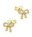 Pretty Bow Gem Silver Stud Earring STS-7090
